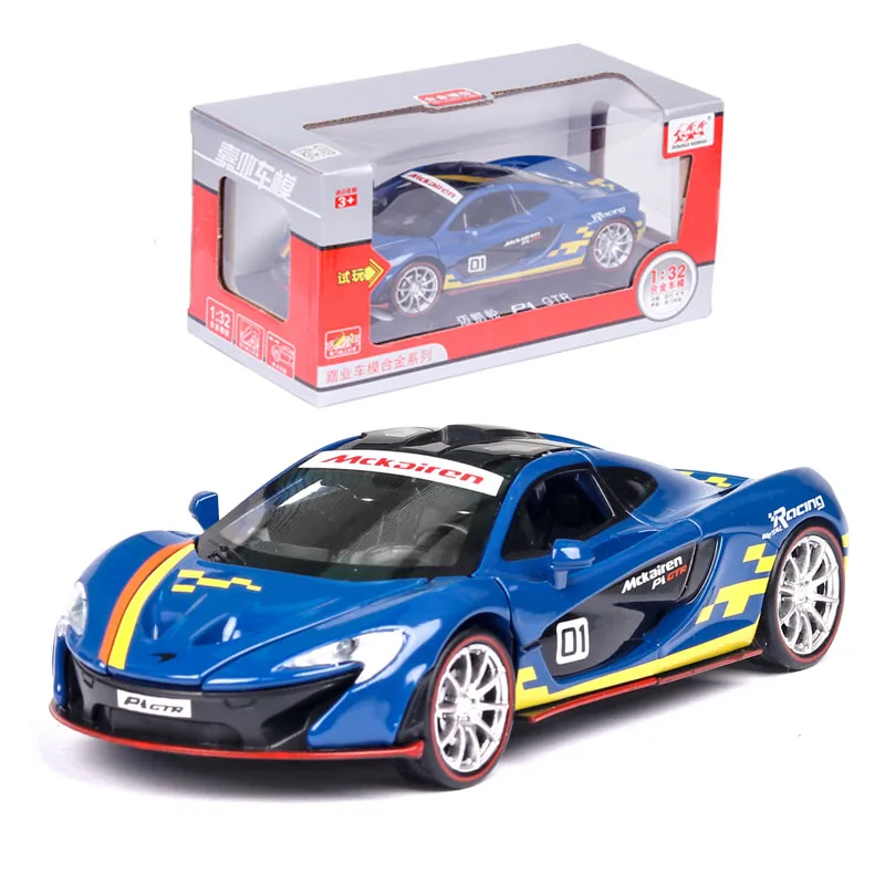 Boxed blue 1:32 mlaren p1 GTR модель автомобиля литая под давлением игрушечная модель автомобиля детская игрушка коллекционные игрушки - Цвет: Boxed blue