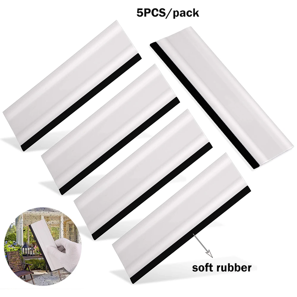 

5Pcs 6" Block Squeegee Soft Rubber Squeegee Work with Car Film, Stickers, Decals and Vinyl