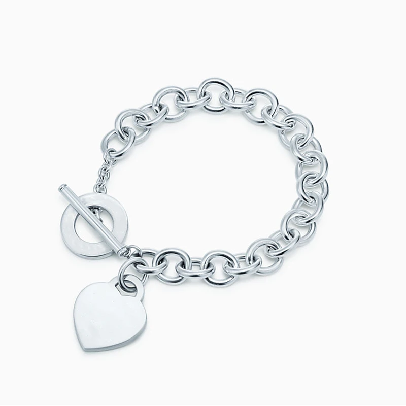 

SHINETUNG 1:1 S925 Sterling Silver Bracelet Genuine Bracelet Heart-Shape Pendant Bracelet Women Fine LOGO High-quality Jewelry