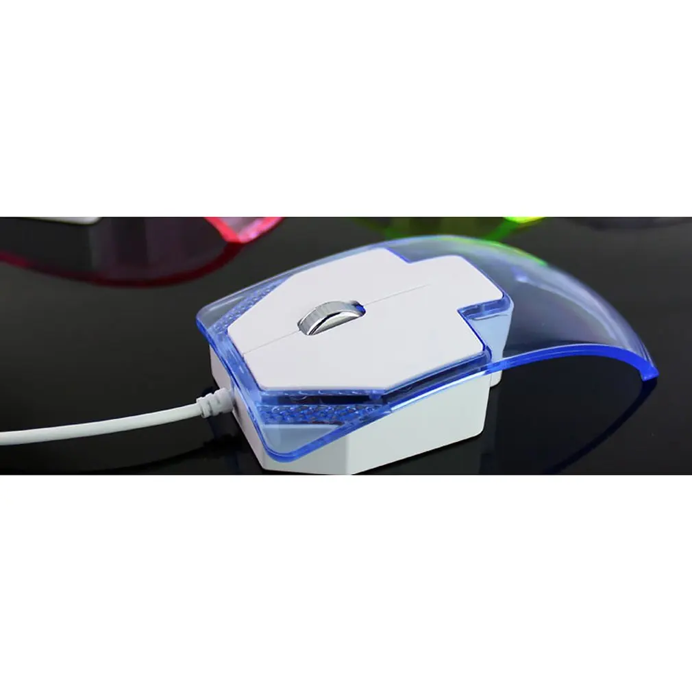 Оптический 2 кнопки USB Проводная стрелка оптический Мышь мыши компьютерных игр Мышь Прозрачная ПВХ-пленка Для imac macbook pro для ноутбука macbook