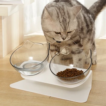 

Non-slip Cat Bowl Plus Elevated Pet Double Bowl Cat Food Bowl and Water Bowl Cat and Dog Feeder Pet Supplies