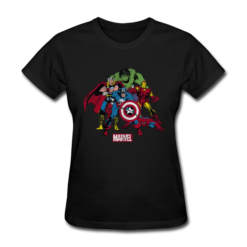 Justice League Captain Marvel Avengers Endgame T Shirt Women American Spiderman Hulk Dr Who Heroes Tshirts Comic |