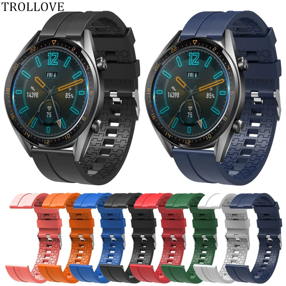 Силиконовый ремешок для часов Samsung Galaxy 20 мм 22 42 46 Gear S3 S2 huami amazfit gtr bip huawei GT 2|Ремешки