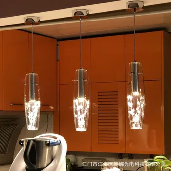 

Modern Minimalist Led Restaurant Light 3 Dining Room Crystal Chandelier Glass Single Head Creative Decorative Chandelier Pendant