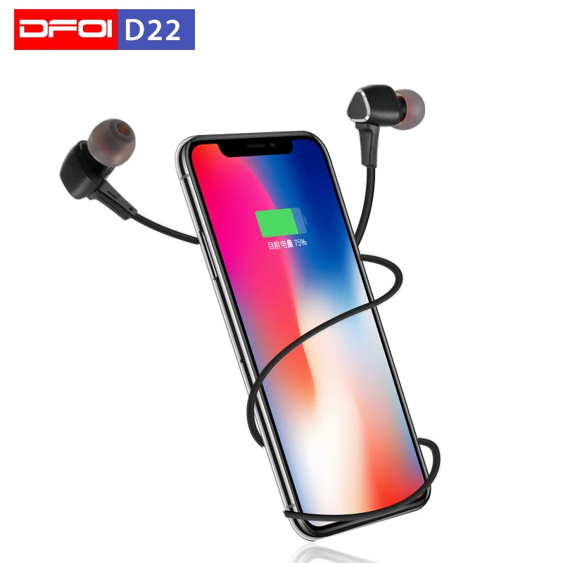 Беспроводные bluetooth наушники DFOI D22 водонепроницаемые спортивные с микрофоном для