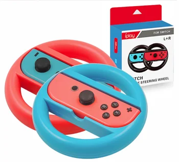 

2pcs Steering Wheel Controllers for NS Switch ABS Material Game Switch Controller Left Right Joy-con Handle+2 thumb grip Caps