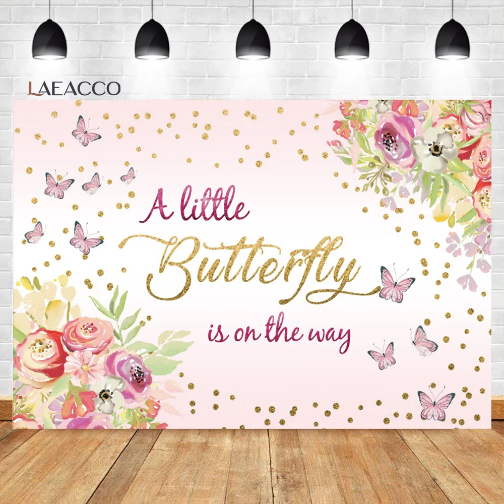 Pink Butterfly Backdrop Girls Birthday Party Princess Crown Photo Background Pink Butterfly Backdrop Girls Birthday Party Princess Crown Photo Background