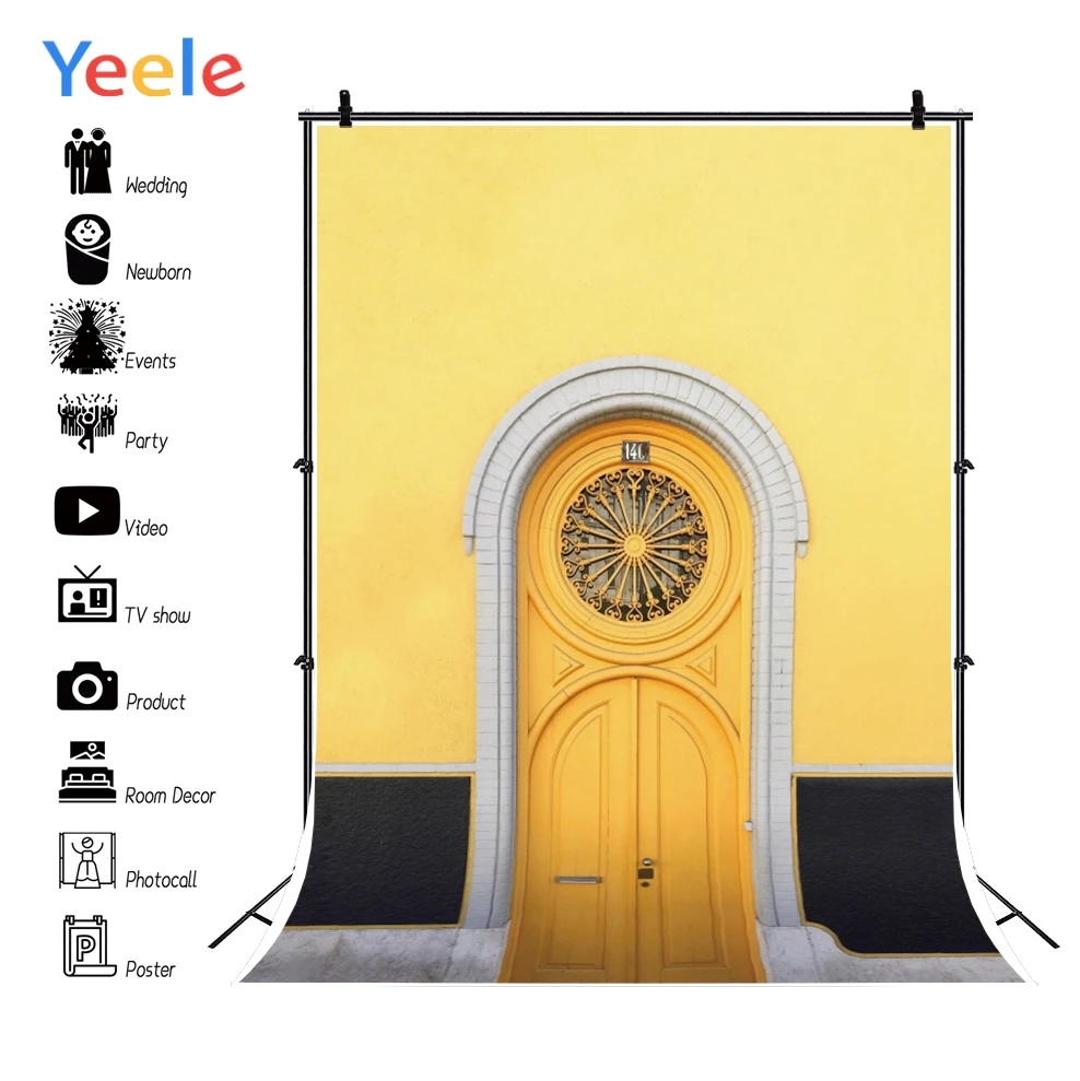 Yeele желтая дверь-арка Пром плакат вечерние украшения стены фотографии фоны