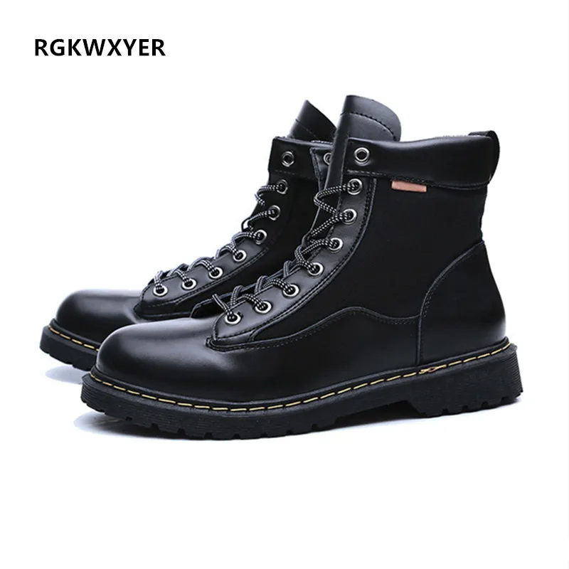 

RGKWXYER New Men's High Tops In Chelsea Boots Non-slip Equestrian Boots Leather Waterproof Winter Men Boots Autumn Ankle Boot