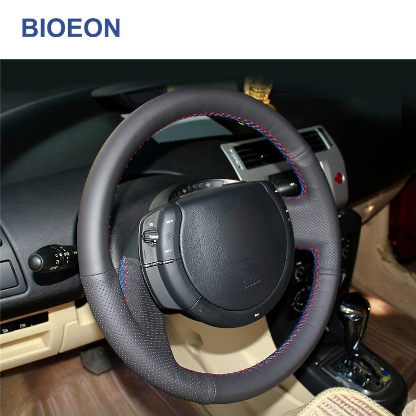 Черный PU искусственная кожа крышка рулевого колеса для Citroen Triumph C4 2005-2010
