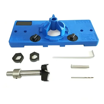 

Punch Hole Opener Blue Woodworking Cabinet Door Workshop Locator Jig Tools
