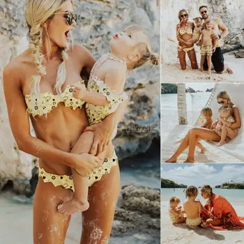 

Mommy&Me Family Matching Bikini Mother Daughter Mermaid for Kid Women Swimsuit