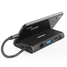 Тип c к HDMI 4K VGA usb разветвитель адаптер usb 3,0 для huawei мульти usb-хаб Gigabit Ethernet RJ45 Lan адаптер для macbook pro