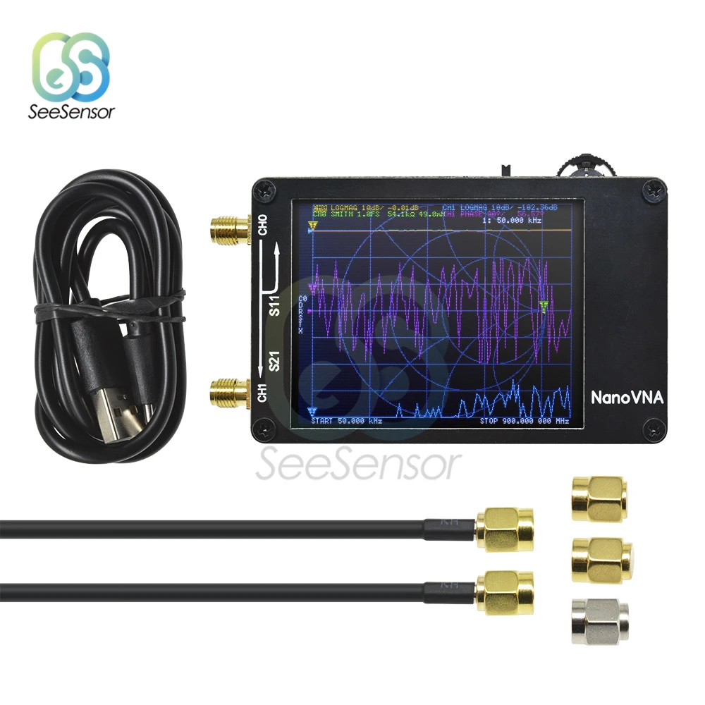 

NanoVNA Vector Network Analyser Antenna Analyser Digital Touching Screen Shortwave MF HF VHF UHF 50KHz-900MHz