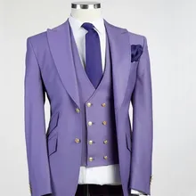 Изготовленный на заказ смокинг для жениха лучший мужской свадебный костюм Топ лацканы двойной пряжкой мужской формальный праздничный костюм(пиджак+ брюки+ жилет