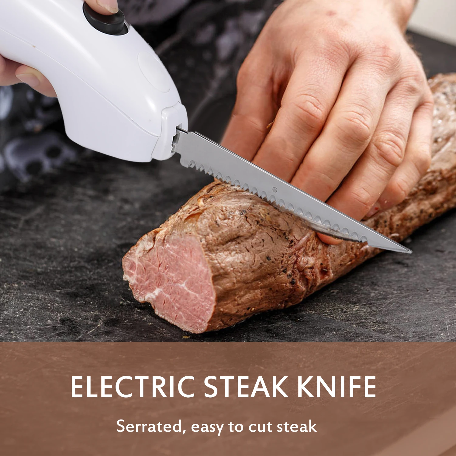 Электрический нож лезвия для нарезки ломтиками мяса Deli хлеб Замороженные овощи стейк нож из нержавеющей стали эргономичная ручка кухонные инструменты