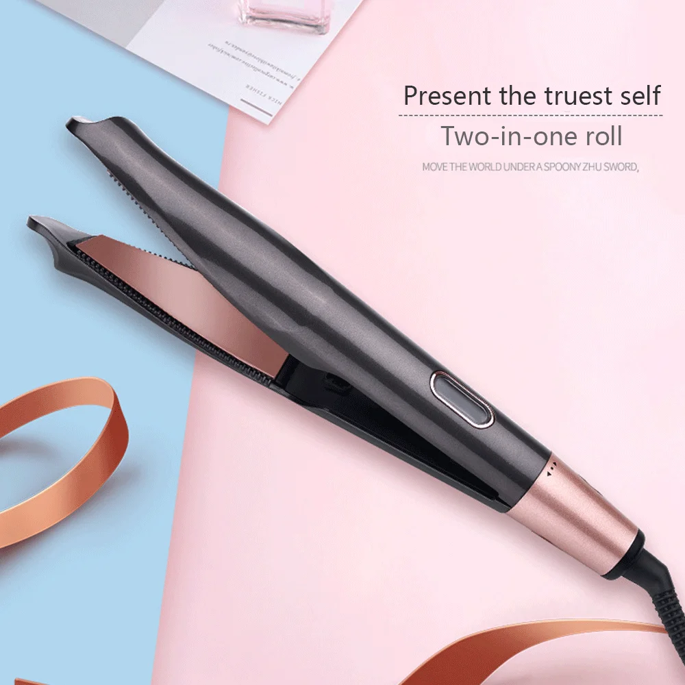 

Professional Flat Iron LED Hair Straightener Twisted Plate 2 in 1 Ceramic Curling Iron hair curler for All Hair Type