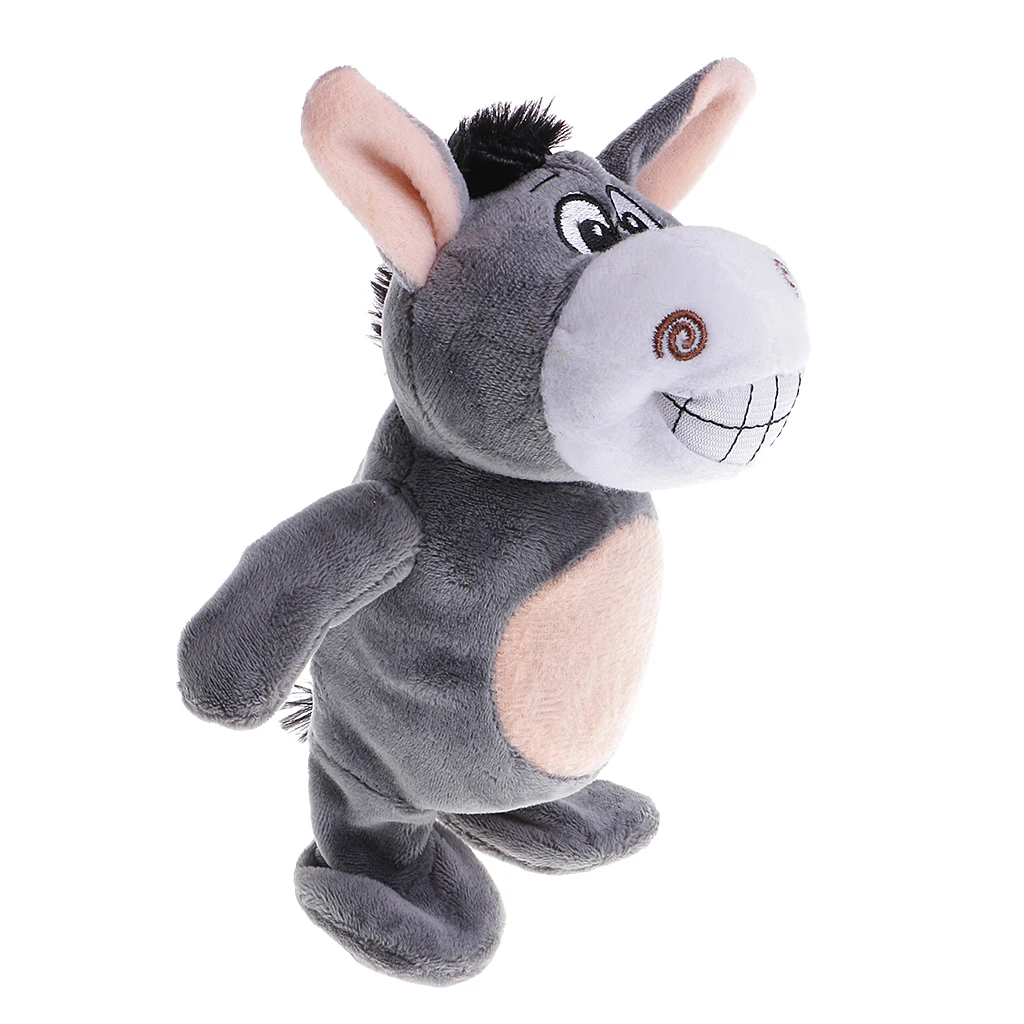 Cute Burro Animal Plush Doll Sound Recorder Voice Mimic Interactive Nod Toy