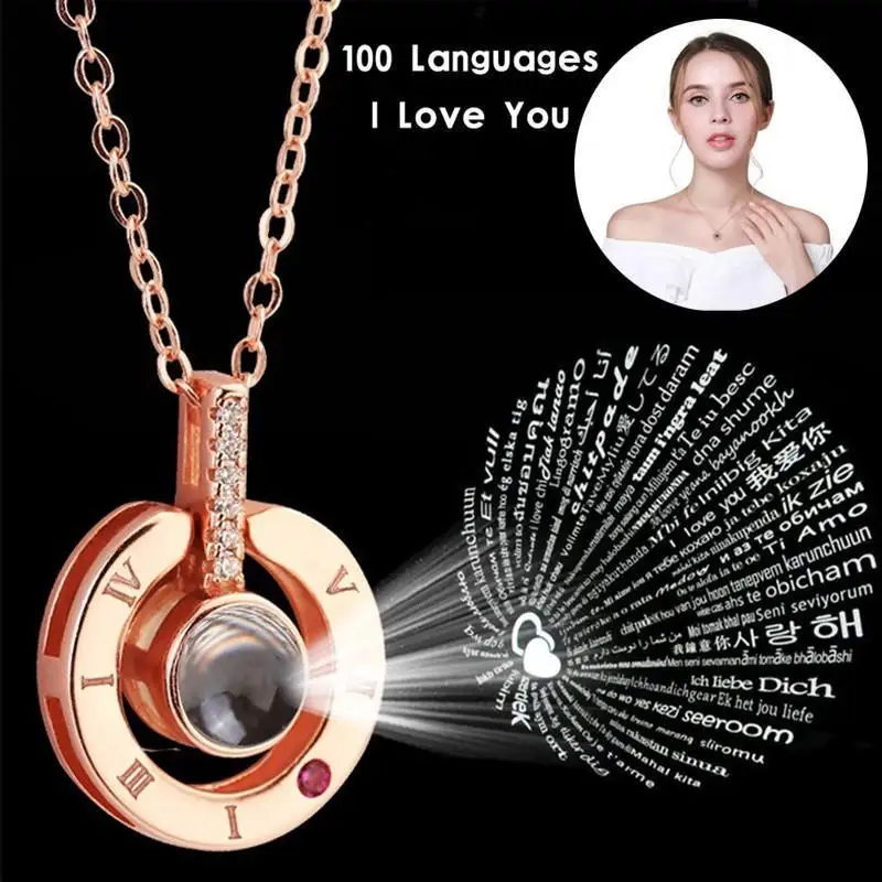 Ожерелье на 100 языках с подвеской "Я люблю тебя", выпуклые линзы, стеклянные линзы для проектора, нано микро-зернистый креативный подарок подруге