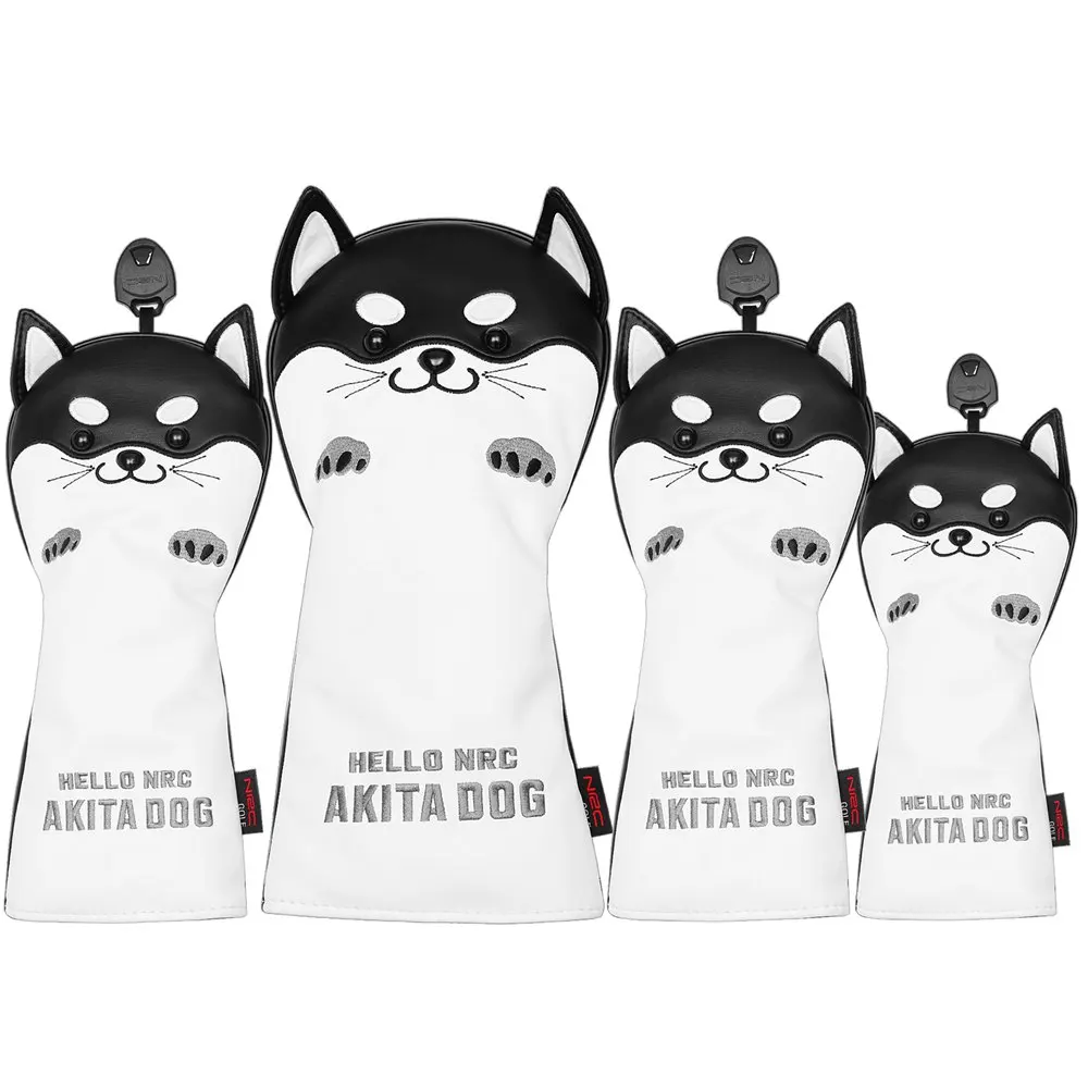 Akita Dog Golf Set Completo Copricapo Animal Golf Club Driver Woods Hybrid Putter Irons Set Covers 2 Colori Cute Gift