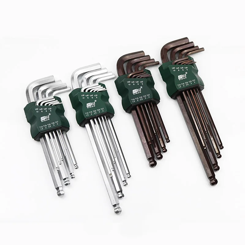

Manufacturers Wholesale S2 Hex Wrench Set 40 Chromium Metric Ball Within Six-Party Allen Wrench 9 Pieces