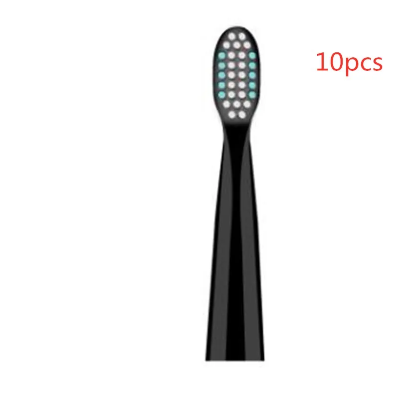 10pcs black Водонепроницаемая электрическая зубная щетка USB перезаряжаемая звуковая электрическая зубная щетка Ультра звуковая зубная щетка 4 сменные насадки VS S100 - Цвет: 10pcs black