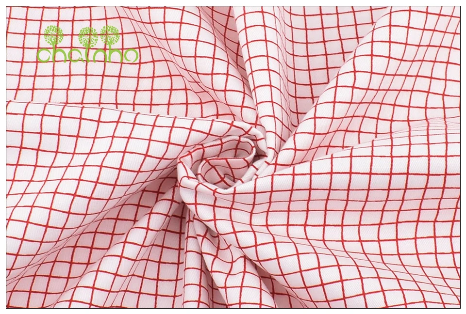 Chainho, красная и белая Геометрическая серия, саржевая хлопковая ткань с принтом, Лоскутная Одежда для рукоделия, швейная одежда для малышей и детей