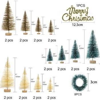 

Home decor Mini christmas tree 1 Set Artificial Frosted Sisal Small Pine