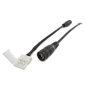 

LEDLUX CL7710 2 PCs connectors 10mm solderless for Led strip with plug female 5,5 X2,1mm power DC JACK