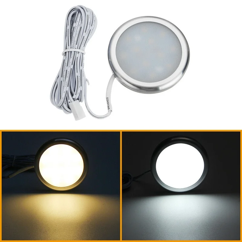 

3000K Warm Reading Light 12V Car Camper Van RV Interior Lights 21 LED Round Cabinet Kitchen Spotlights