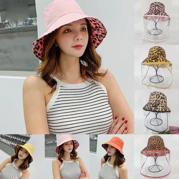 

Wholesale Dropshipping Anti-spitting Protective Dustproof Adult Leopard Tow Sides Fisherman Cap Hat High quality products