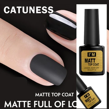 

CATUNESS 8ml Matte Top Coat and base foundation gel Polish UV LED Nail Polish Semi Vernis Permanent Gel Varnish matte top art