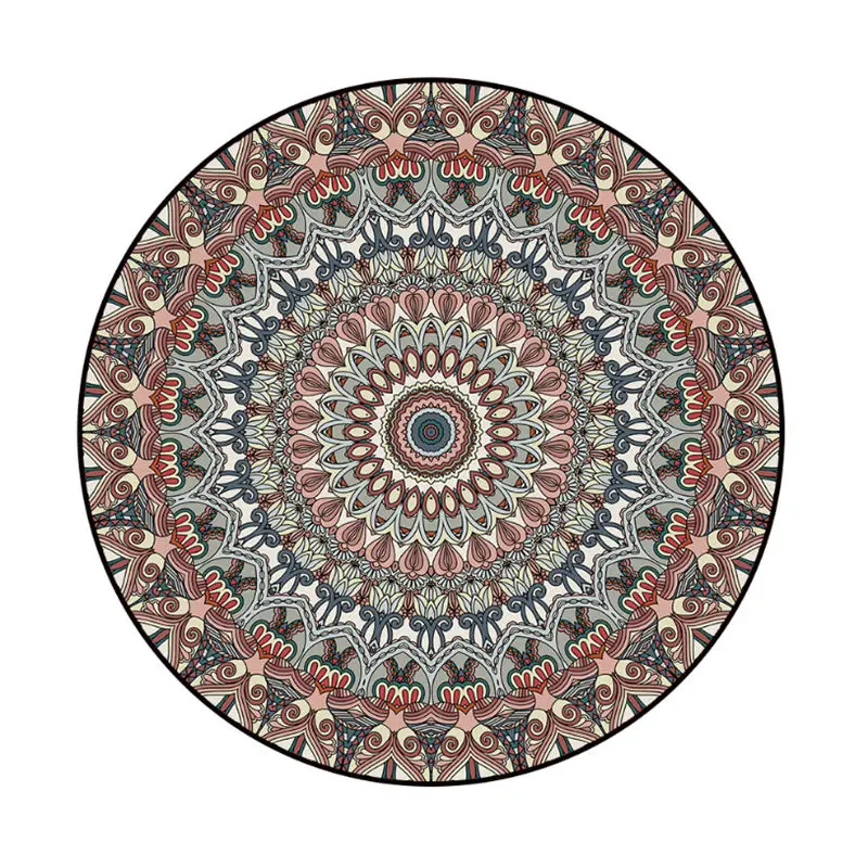 Waliicorners Carpets Thread Flower Pattern Round Carpet Bedroom Table Accessories Christmas Rug Mechanical Wash 5 H6b4b43b78dd947e1b672f6c40e4b886a9