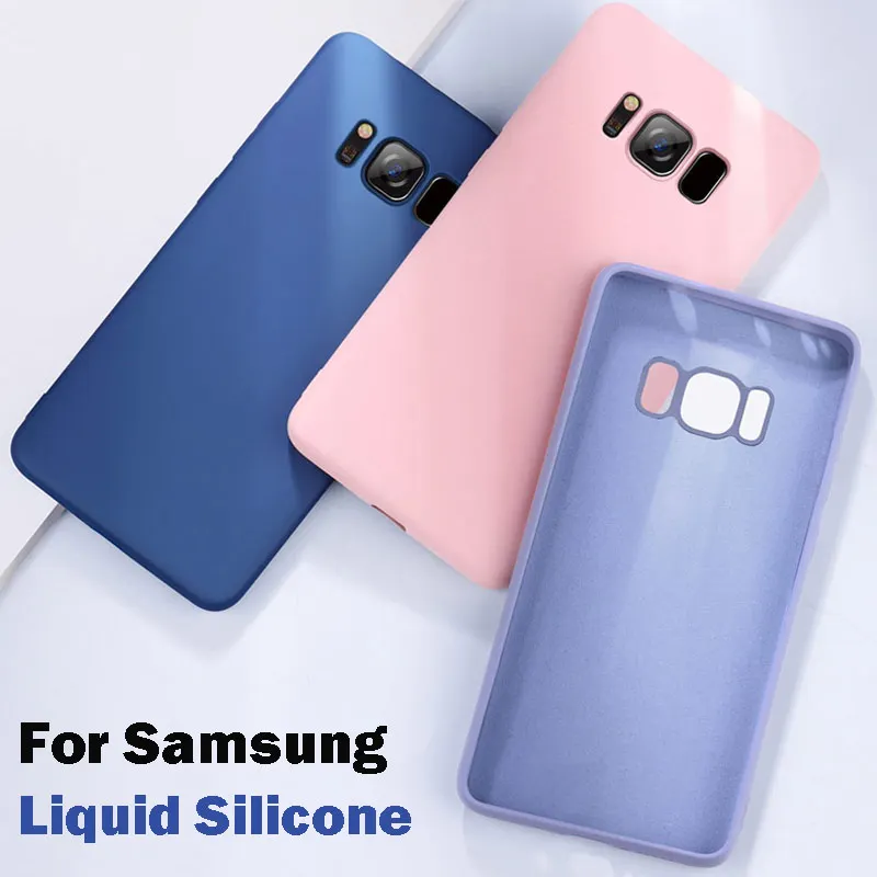 Soft Liquid Silicone Case For Samsung Galaxy S10 Lite S9 S8 Plus Note 10 Pro 9 8 A80 A70 A50 A30 A20 A10 A7 A9 2018 Full Cover |