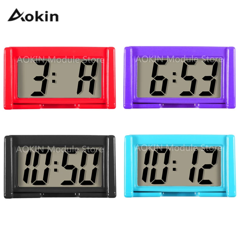 Mini Car Digital Clock Car Dashboard Clock Auto Car Truck Dashboard Time Vehicle Electronic Self-Adhesive Bracket Clocks