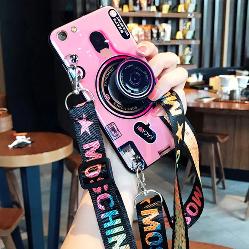 Pink Чехол для телефона для Xiaomi mi CC9 CC9E mi 9 mi 9T 9se чехол для Xiaomi mi A3 A3Lite Red mi K20 с ремешком за счет складки, мягкая Модная крышка KONSMART - Цвет: Pink