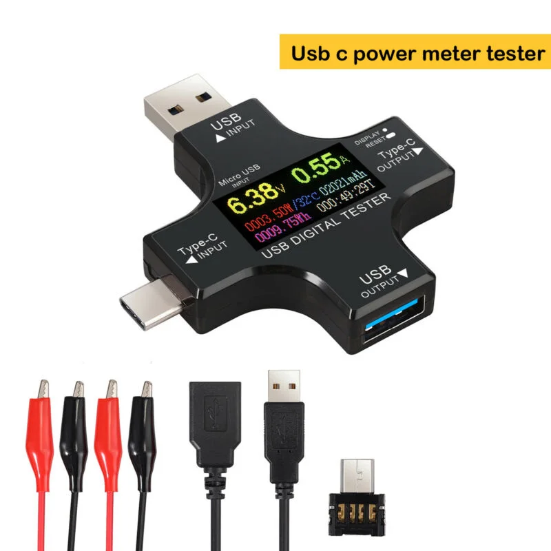 

USB C Digital Meter Tester Multimeter Current Voltage Monitor Power Tester
