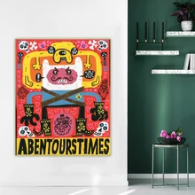  Jorge R. Gutierrez《Abentourstimes》Canvas Oil Painting Aesthetic Picture Poster Wall Hanging Decor Home Living Room Decoration 