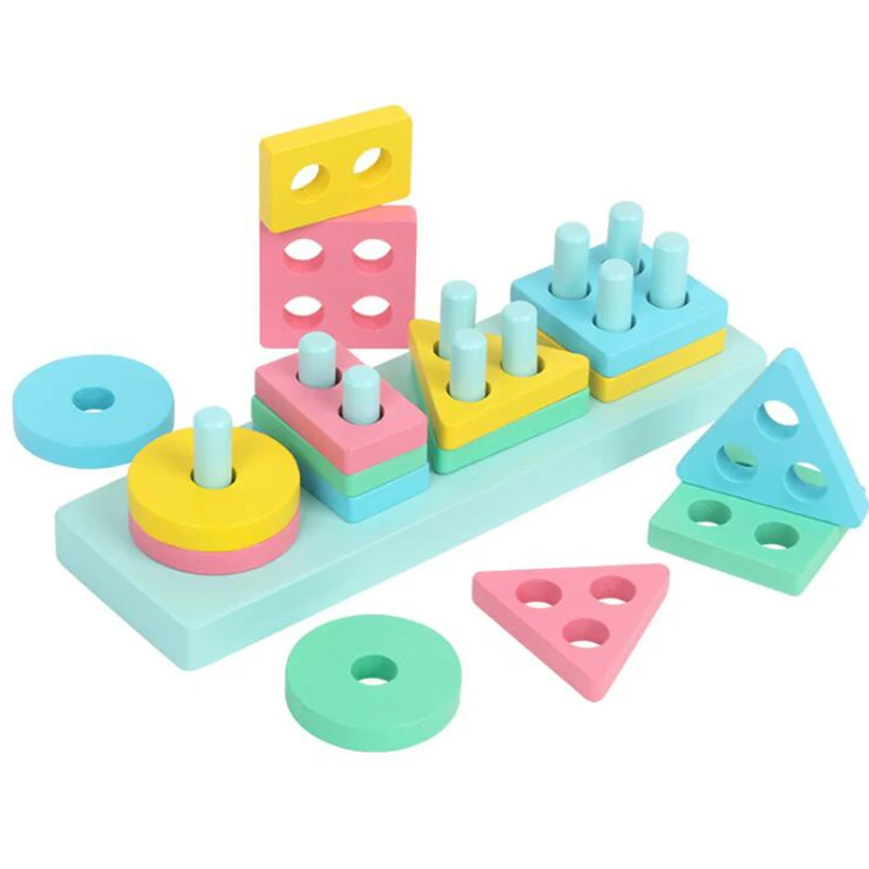 

Wooden Shape Sorter Matching Toys Baby Color Cognition Puzzle Jigsaw Wooden Toys Stacked high blocks Intelligence puzzle toys