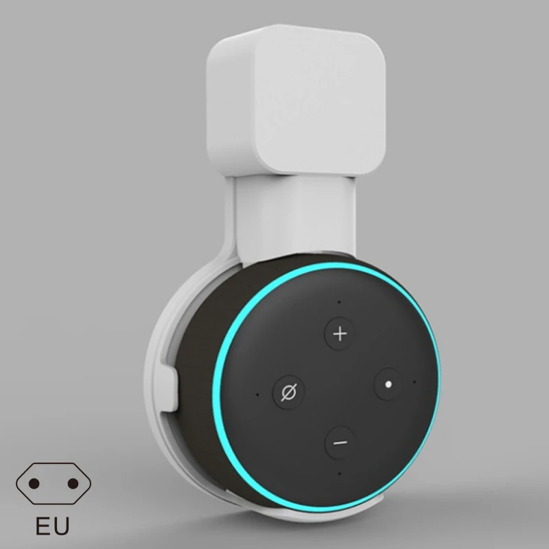 EU White For EchoDot Настенный держатель компактный дизайн AC выход Крепление для Google Home Мини голосовой помощник LHB99 - Цвет: EU White For EchoDot