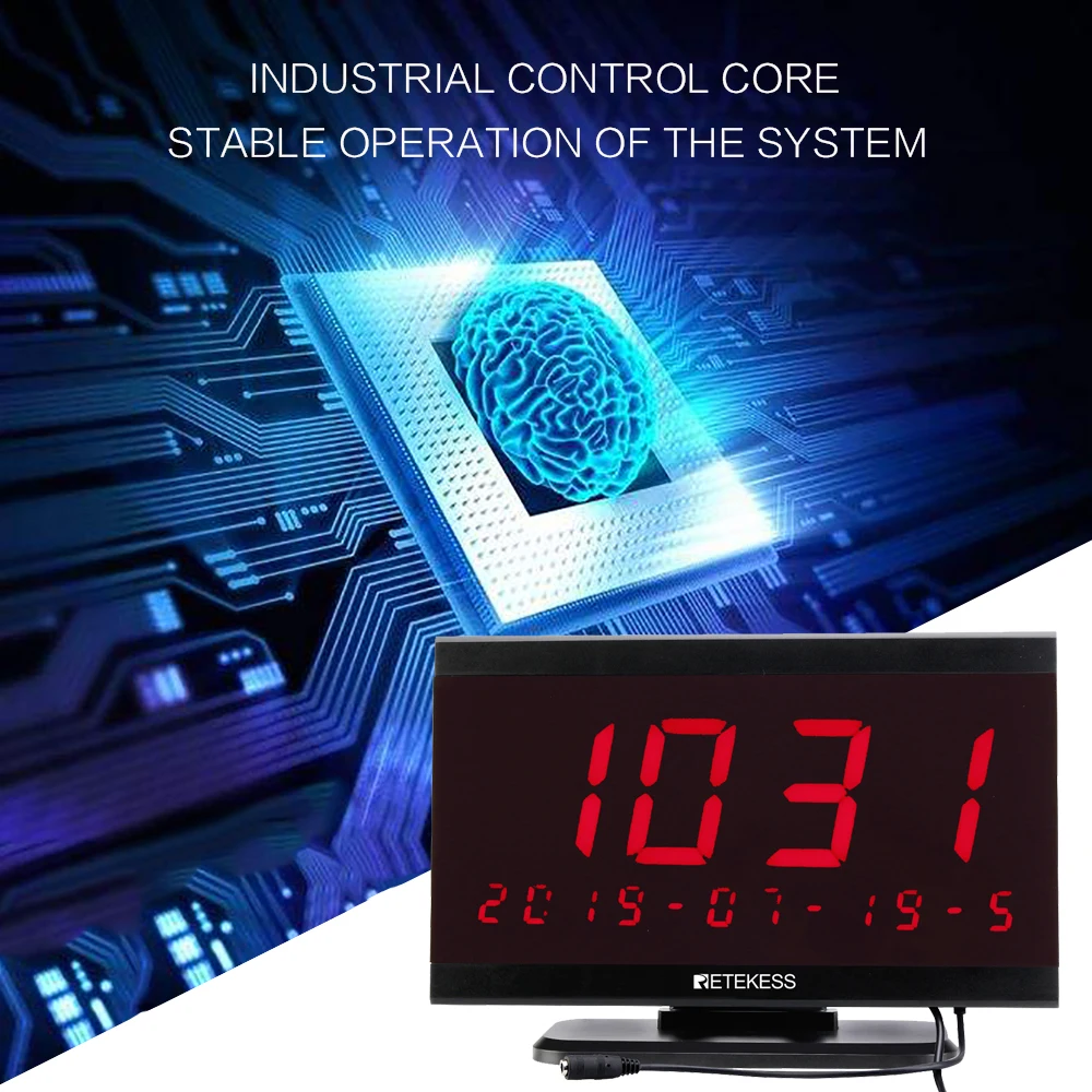 RETEKESS TD105 999 канальный радиочастотный беспроводной приемник дисплей хост больница Ресторан Система вызова хост приемник Голосовая трансляция