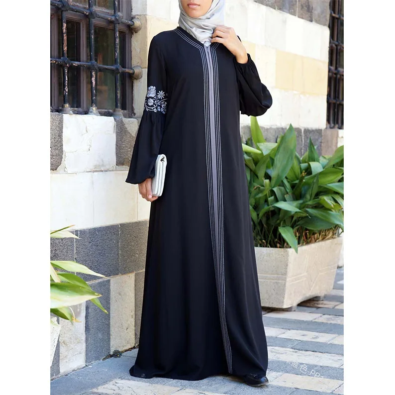 Элегантный принт в мусульманском стиле abaya Макси платье Vestidos кардиган кимоно свободный длинный халат платья Jubah Ближний Восток ИД Рамадан Дубай исламский