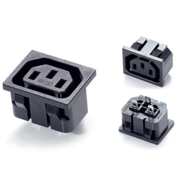 

10pcs Black Copper CE IEC320 C14 C13 embedded pdu ups power outlet fix panel Mount ac Receptacle electrical AC power socket 10A