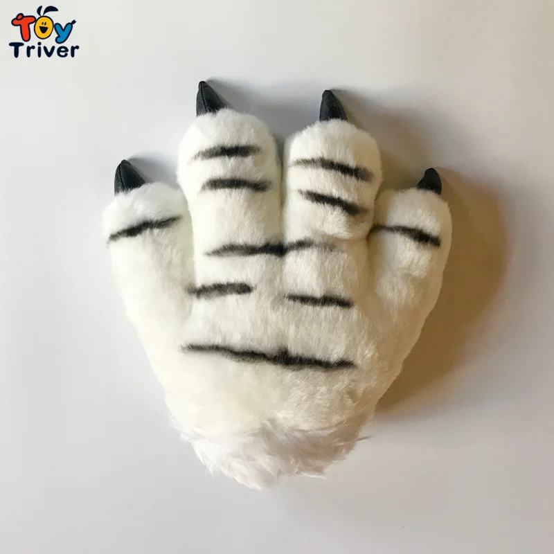 1pc Tiger Leopard Dinosaur Wolf Panda Paw Claw Plush Toy Hand Puppet Glove Cosplay Party Costume 1 1pc Tiger Leopard Dinosaur Wolf Panda Paw Claw Plush Toy Hand Puppet Glove Cosplay Party Costume 3