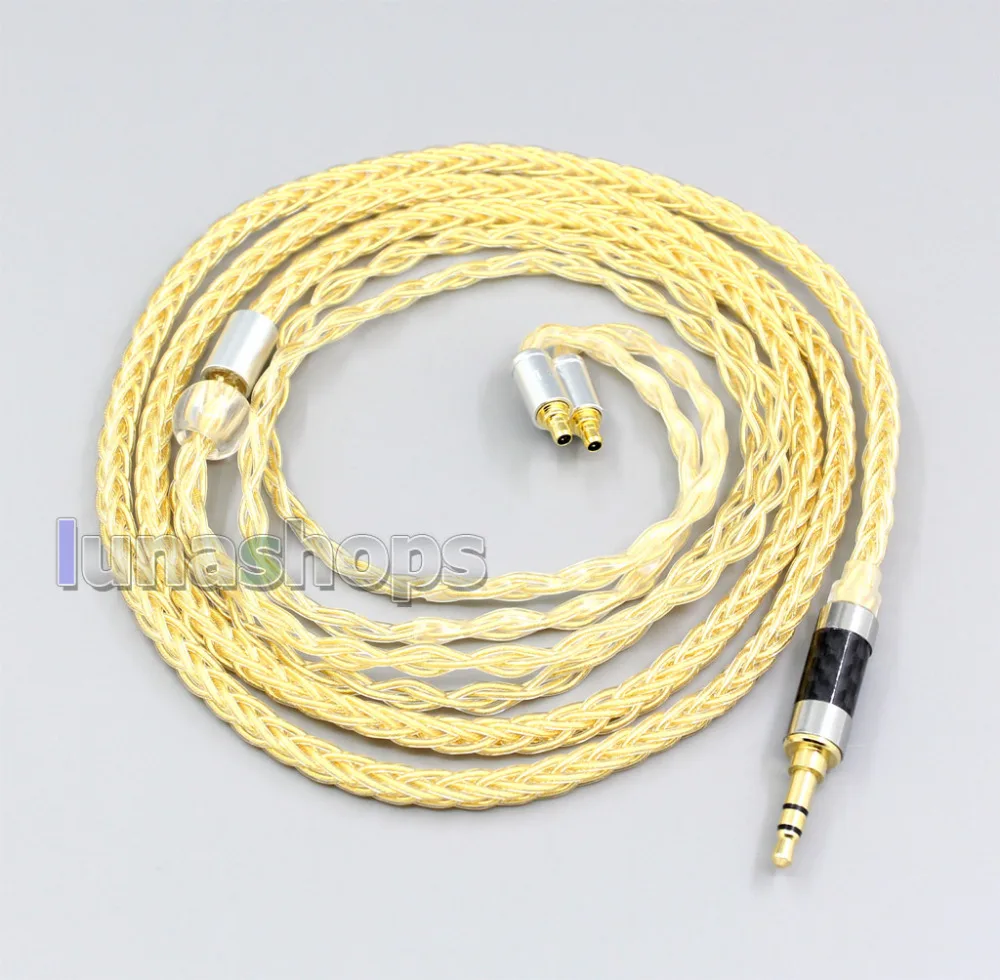 3.5mm 2.5mm 4.4mm 8 Cores 99.99% Pure Silver+ Gold Plated Earphone Cable For Sennheiser IE400 IE500 Pro LN006488