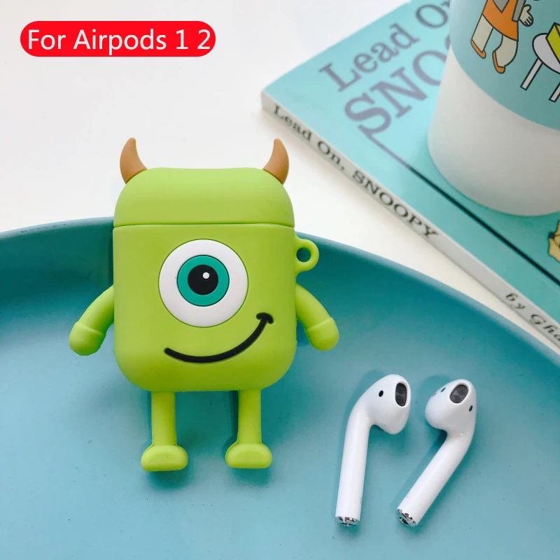 Мультяшные беспроводные bluetooth наушники чехол для apple airpods силиконовая мягкая кожаная гарнитура коробка для Airpods 2 милый защитный чехол - Цвет: 277