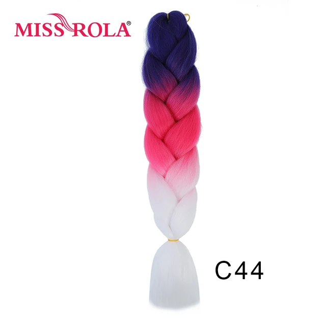 New Colors Synthetic Glowing Hair Twist Braids Ombre Color For white Women Braiding Hair Extensions Jumbo Braids KaneKalon Hair C44