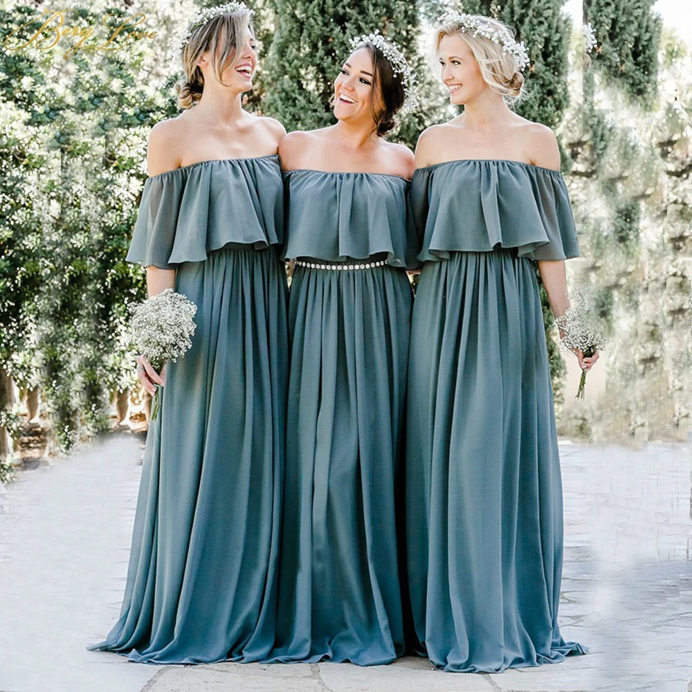 navy chiffon bridesmaid dress