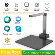 13MP USB Document Camera for Teacher，Book Scanner with LED Supplemental Light, OCR Function, Distance Education