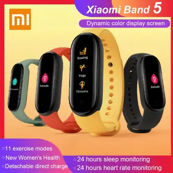 

Original Xiaomi Mi Band 5 Smart Bracelet 1.1" AMOLED Colorful Screen Heart Rate Fitness Tracker Waterproof Bluetooth5.0 Miband 5